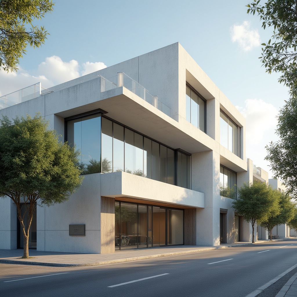 Modern office building exterior in Concepción Chile on a clear day with warm afternoon light